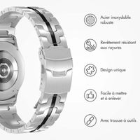 Accezz Bracelet Steel Samsung Galaxy Watch 4 / 5 / 6 / 7 / FE (20 mm) - Argent & Noir