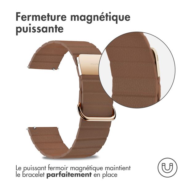 imoshion Bracelet en cuir magnétique  - Connexion universelle 20 mm - Marron