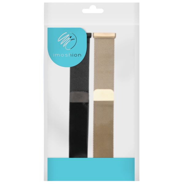 imoshion Bracelet milanais montre multipack Fitbit Versa 4 / 3 / Sense (2) - Noir & Rose