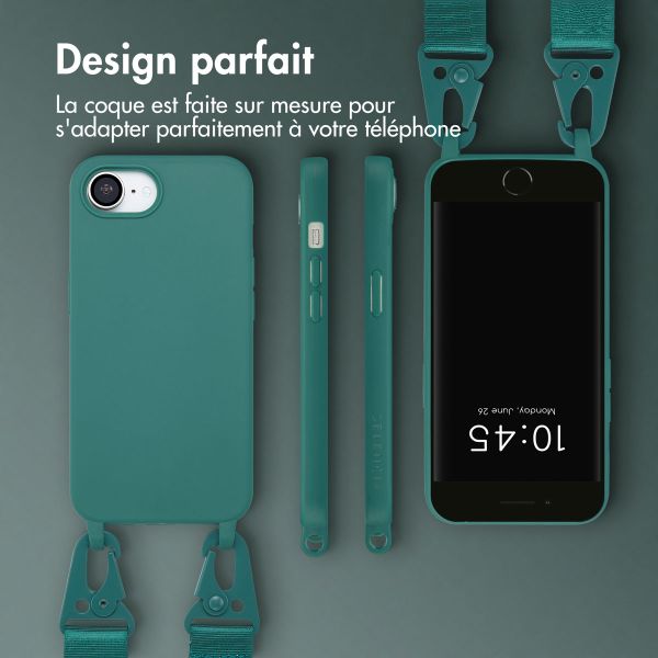 Selencia Coque silicone avec cordon amovible Apple iPhone 17e / 16e - Vert foncé