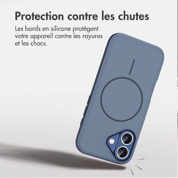 imoshion Coque arrière Color avec Thin MagSafe Ring Apple iPhone 16 - Bleu foncé