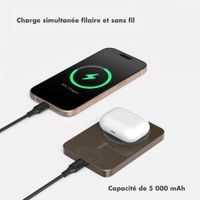 Selencia Powerbank Vivid 5 000 mAh - MagSafe et Qi - Desert Gold / Check This Burgundy