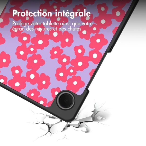 imoshion Coque tablette Design Trifold Samsung Galaxy Tab A11 / A9 8.7 pouces - Dusty Rose Blossom