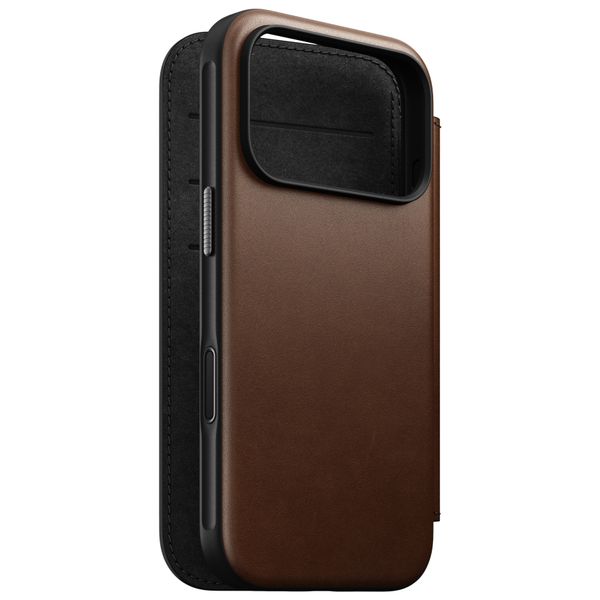 Nomad Étui de télephone portefeuille Modern Leather Folio Apple iPhone 18 Pro / 17 Pro - Brown