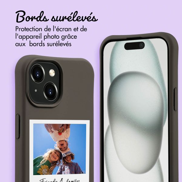 Coque Color MagSafe avec cordon amovible et photo et/ou texte personnalisés Apple iPhone 15 - Polaroid