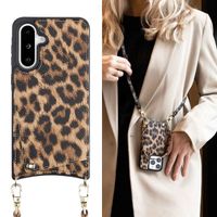Selencia Coque de télephone Nova avec cordon et porte-cartes Samsung Galaxy A36 / A56 - Leopard