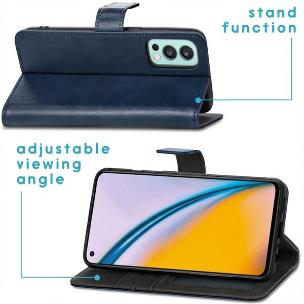imoshion Étui de télephone portefeuille de luxe OnePlus Nord 2 - Bleu foncé