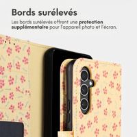 imoshion Étui de télephone portefeuille Design Samsung Galaxy A54 (5G) - Sunny Yellow Petite Flowers