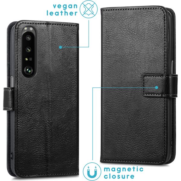 imoshion Étui de télephone portefeuille de luxe Sony Xperia 1 III - Noir