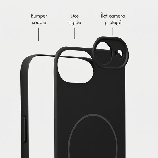 Accezz Coque Grip avec MagSafe Apple iPhone 17e / 16e - Noir