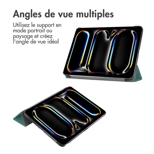 imoshion Coque tablette Trifold Apple iPad Pro 11 (2025) M5 / (2024) M4 - Vert foncé