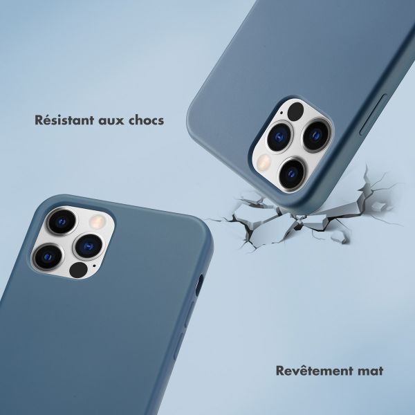 Selencia Coque avec dragonne de luxe Apple iPhone 12 (Pro) - Bleu
