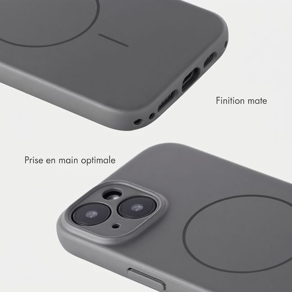 Accezz Coque Grip avec MagSafe Apple iPhone 15 - Gris