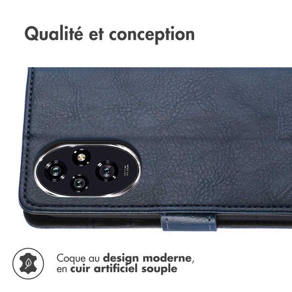 imoshion Étui de télephone portefeuille de luxe Honor 200 - Bleu foncé