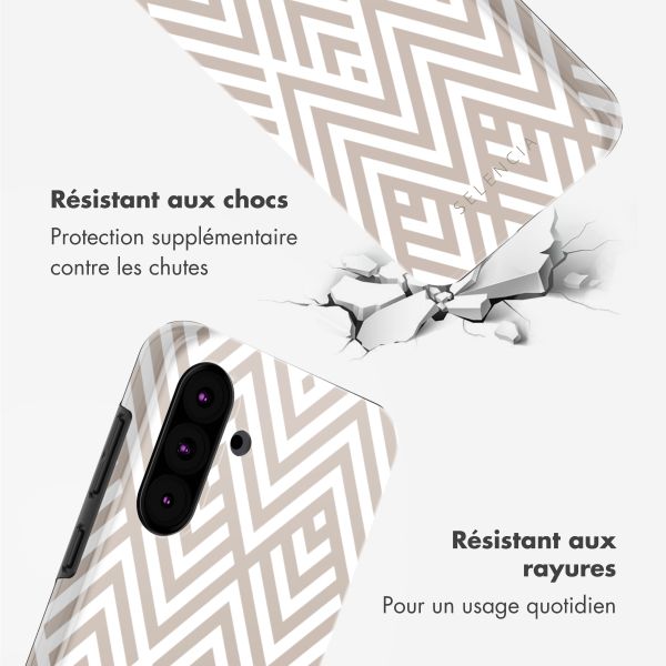 Selencia Coque arrière Vivid Samsung Galaxy A36 / A56 - Beige Zigzag