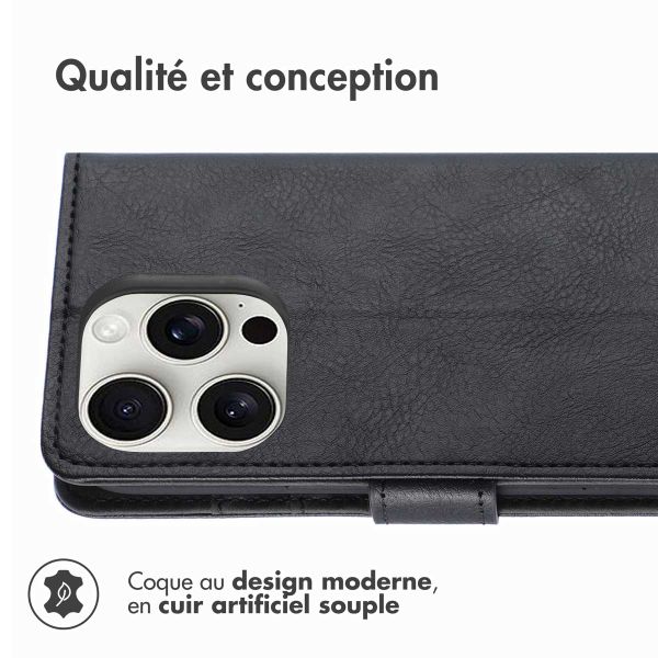 imoshion Étui de télephone portefeuille de luxe Apple iPhone 16 Pro - Noir