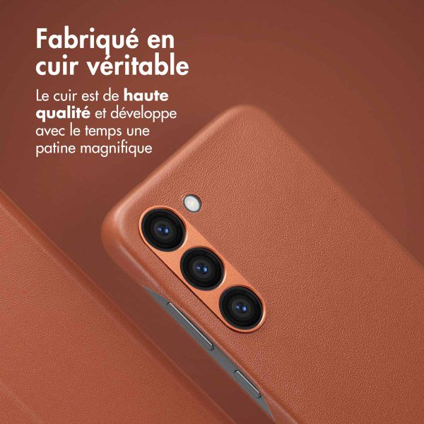 Accezz Étui de télephone portefeuille en cuir 2-en-1 avec MagSafe Samsung Galaxy S23 - Sienna Brown