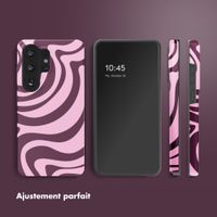 Selencia Coque arrière Vivid avec MagSafe Samsung Galaxy S26 Ultra - Wavy Swirl Pink Plum