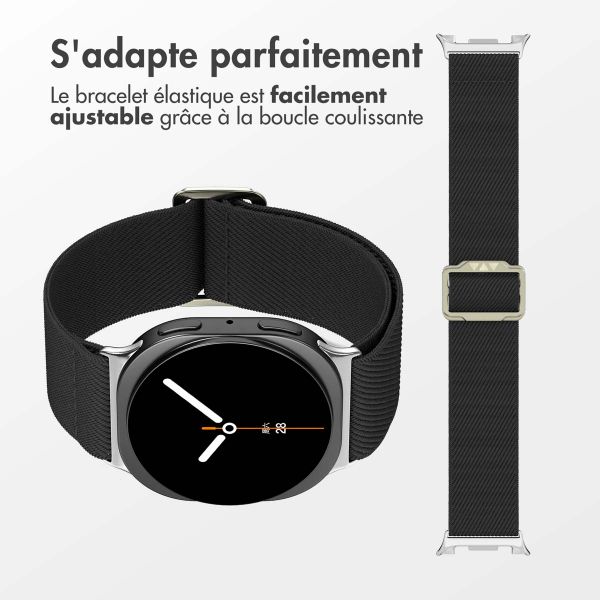 imoshion Bracelet en nylon élastique Samsung Galaxy Watch 8 (40/44mm) / Classic (46mm) - Noir