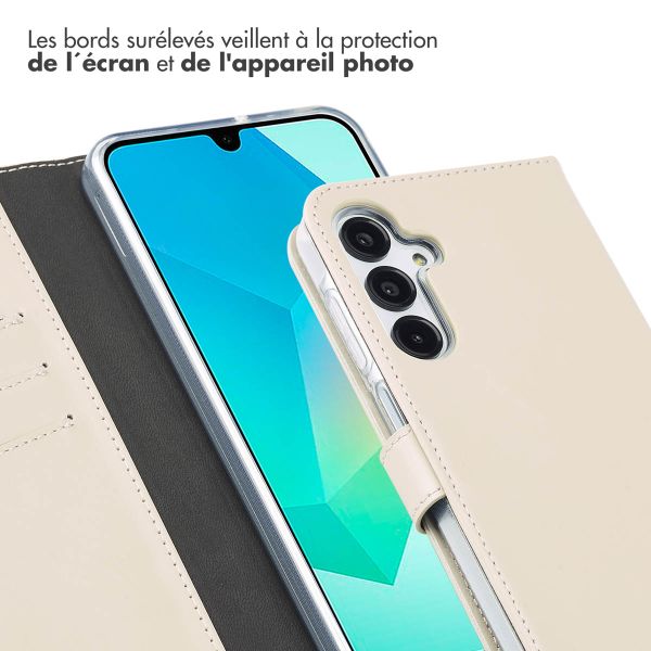 Selencia Étui portefeuille en cuir véritable Samsung Galaxy A16 - Greige