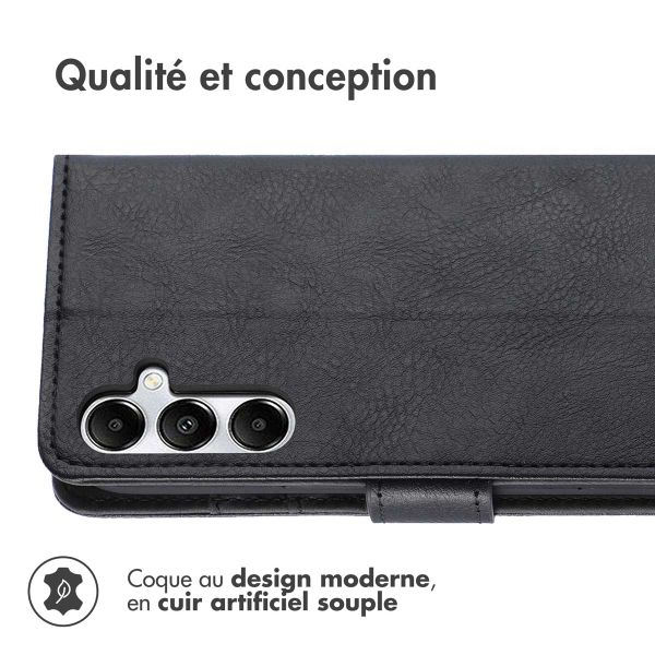 imoshion Étui de télephone portefeuille de luxe Samsung Galaxy A15 (5G/4G) - Noir