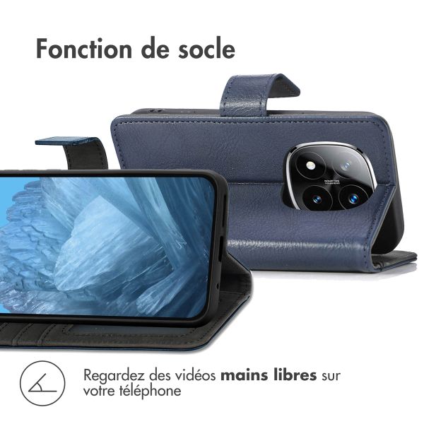imoshion Étui de télephone portefeuille de luxe Xiaomi Redmi Note 14 Pro (4G) - Bleu foncé