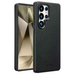 Accezz Coque arrière en cuir avec MagSafe Samsung Galaxy S25 Ultra - Onyx Black