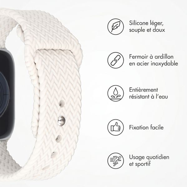 imoshion Bracelet tressé en silicone Apple Watch | 38/40/41/42 mm - Lumière stellaire