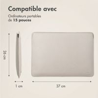Accezz Leather Pochette ordinateur le Apple MacBook 15 pouces - Beige