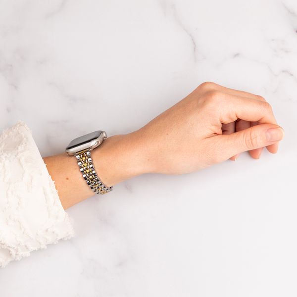 Selencia Bracelet en acier slim style Jubilee Apple Watch | 38/40/41/42 mm - Argent & Or
