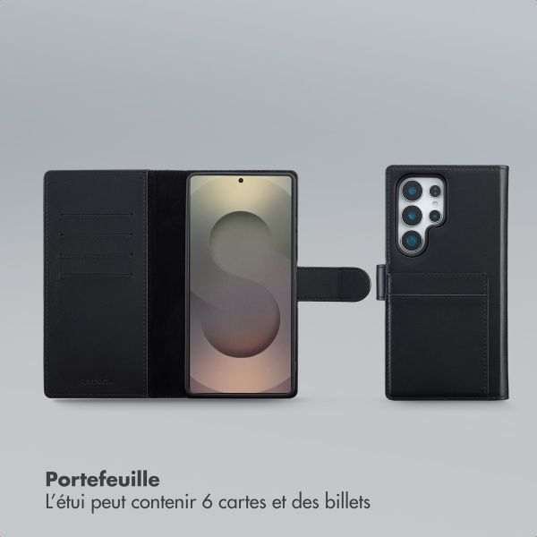Selencia Étui portefeuille amovible Olyn avec MagSafe Samsung Galaxy S25 Ultra - Noir
