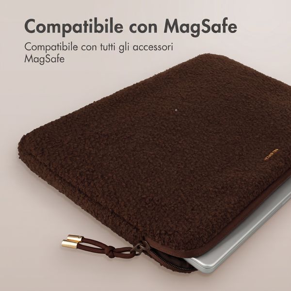 Selencia Housse laptop teddy 13-14 pouces - Choco Brown
