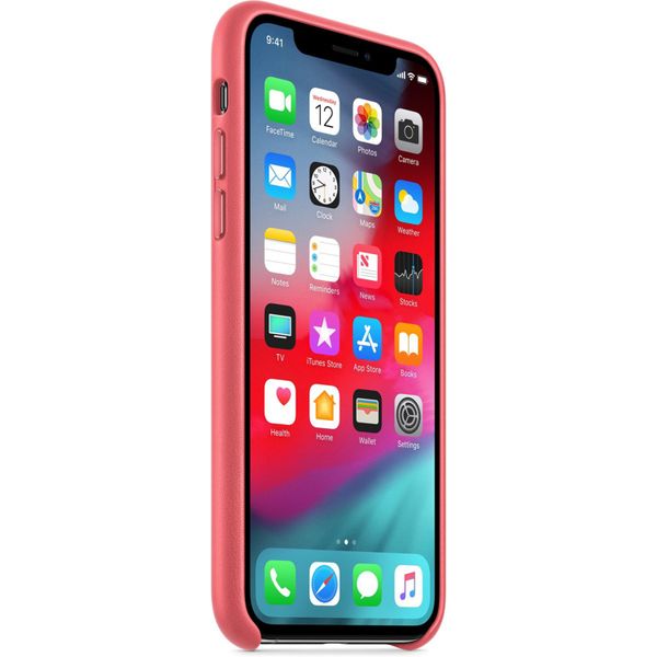 Apple Coque Leather Apple iPhone Xs - Peony Pink