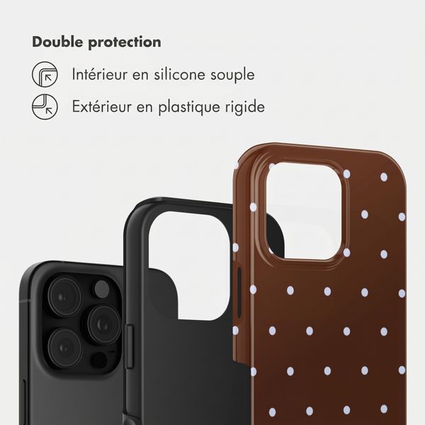 Selencia Coque arrière Vivid Apple iPhone 16 Pro - Happy Dots Chocolate