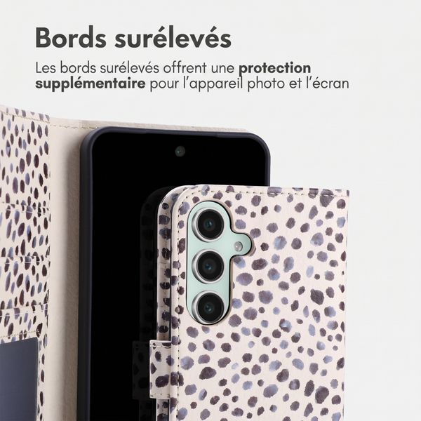 imoshion Étui de télephone portefeuille Design Samsung Galaxy S25 - Black And White Dots