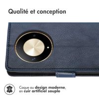 imoshion Étui de télephone portefeuille de luxe Honor Magic 6 Lite - Bleu foncé