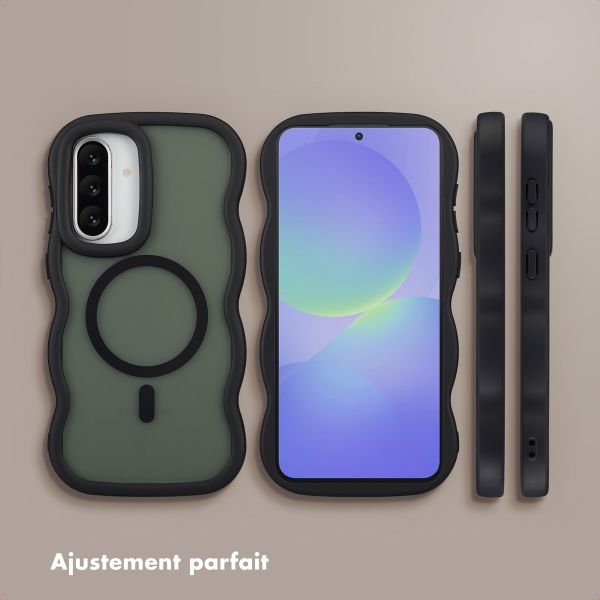 Selencia Coque arrière Wavy avec MagSafe Samsung Galaxy A36 / A56 - Noir