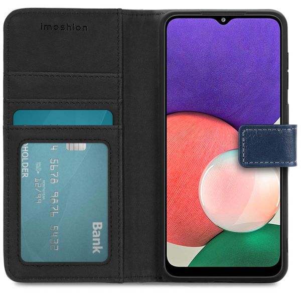 imoshion Étui de télephone portefeuille de luxe Samsung Galaxy A22 (5G) - Bleu foncé