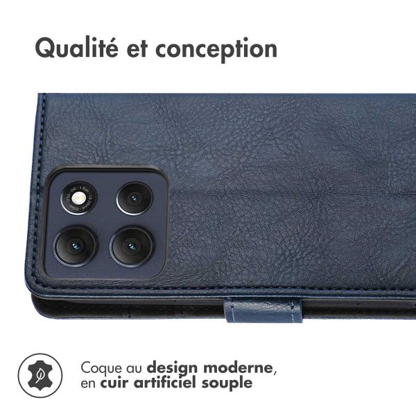 imoshion Étui de télephone portefeuille de luxe Motorola Moto G86 - Bleu foncé