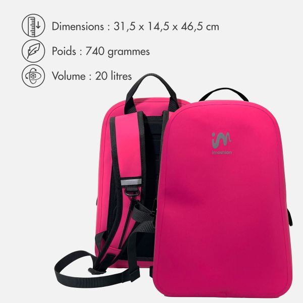 imoshion Sac à dos Hermétique et Étanche 20L - Grand - Rose vif