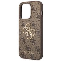 Guess Coque 4G Metal Logo Backcover Apple iPhone 14 Pro Max - Marron