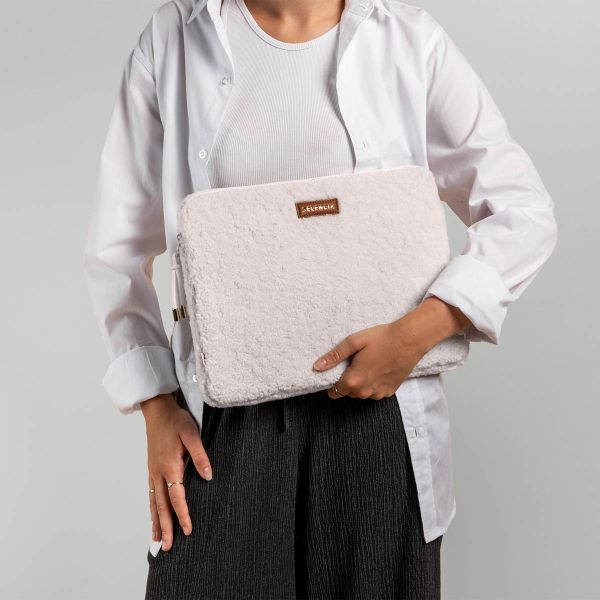 Selencia Pochette ordinateur Teddy 13-14 pouces - Latte