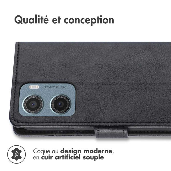 imoshion Étui de télephone portefeuille de luxe Motorola Moto G05 / E15 - Noir