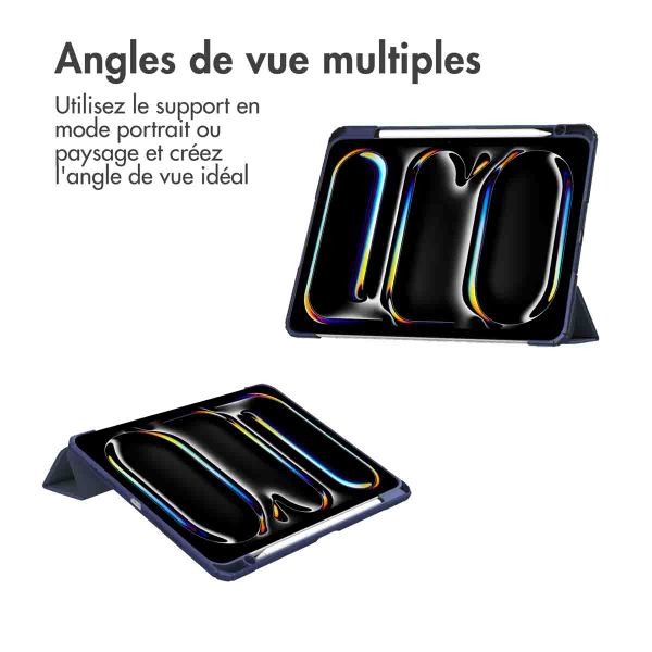 imoshion Coque tablette rigide Trifold Apple iPad Pro 13 (2024) M4 - Bleu foncé