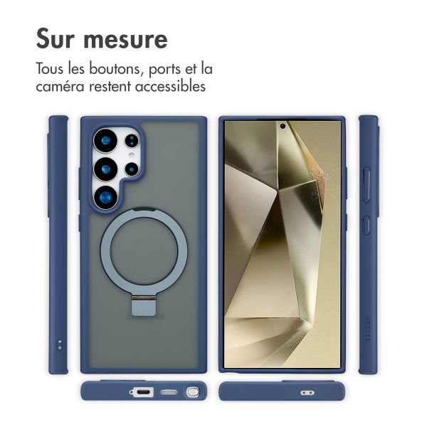 Accezz Coque Ring Stand avec MagSafe Samsung Galaxy S24 Ultra - Bleu