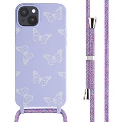 imoshion Coque design en silicone avec cordon Apple iPhone 15 Plus - Butterfly