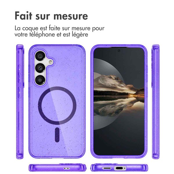 imoshion Coque Pailletée avec MagSafe Samsung Galaxy S24 - Paillettes Violet
