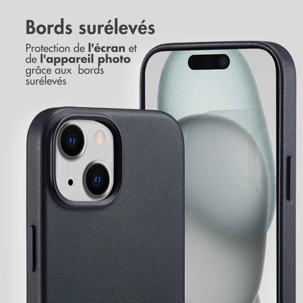Accezz Coque arrière en cuir avec MagSafe Apple iPhone 15 - Onyx Black