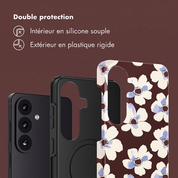 Selencia Coque arrière Vivid avec MagSafe Samsung Galaxy S26 FE - Choco Flower Pop