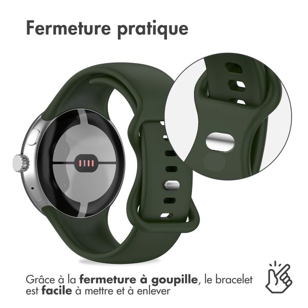 imoshion Bracelet en silicone⁺ Google Pixel Watch / Watch 2 / Watch 3 / Watch 4 (41 mm) - Taille L - Vert foncé